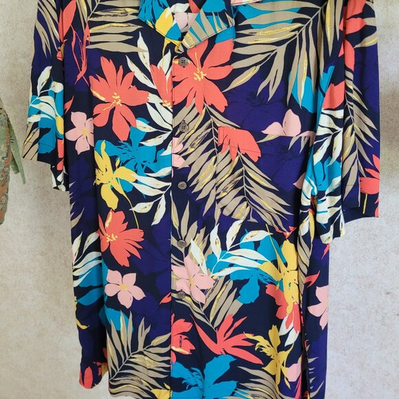 George Hawaiian Floral Print Mens Shirt NWOT Size M - Picture 6 of 14
